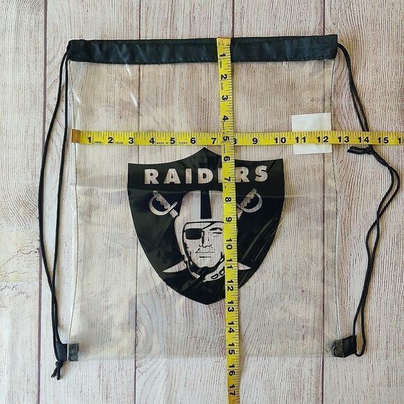 NFL Las Vegas Raiders V-neck tee and clear drawstring bag bundle - Picture 10 of 11